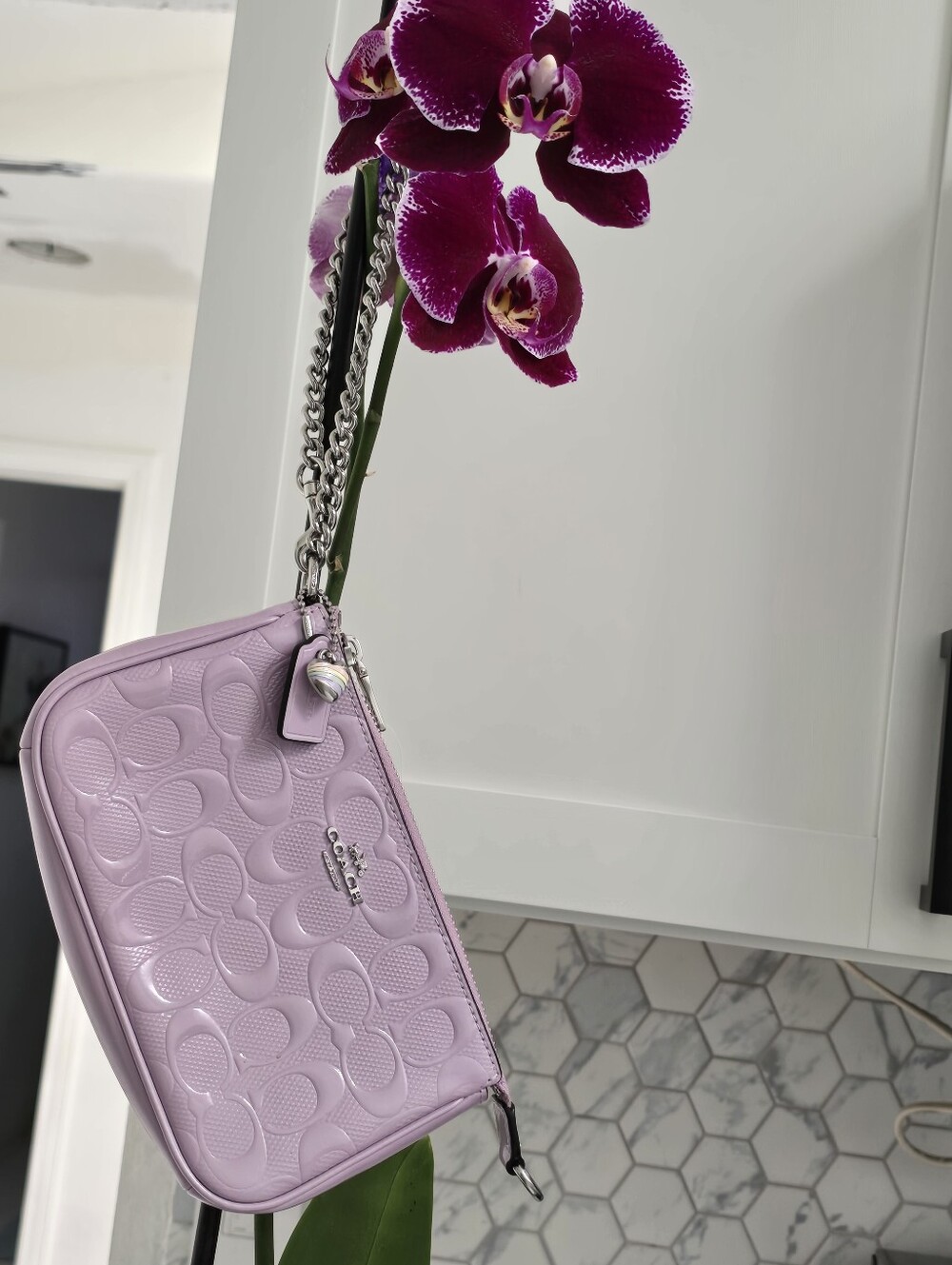 NWT Coach Nolita 19 Siver/violet - Picture 6 of 16